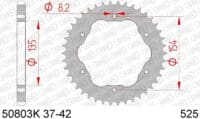 800Wx800H-1074680005-1 AFAM Standaard staal achtertandwiel 50803K - 525 - AFAM tandwieldrager vereis