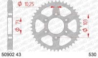 800Wx800H-1074686001-1 AFAM Staal standaard achtertandwiel 50902 - 530