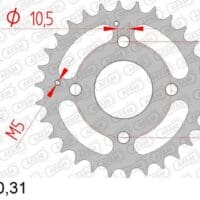 800Wx800H-1074739001-1 AFAM Staal standaard achtertandwiel 74100 - 520