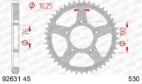 800Wx800H-1074788001-1 AFAM Staal standaard achtertandwiel 92631 - 530