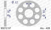 AFAM Aluminium achtertandwiel 93212 - 428