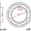 JT SPROCKETS Standaard staal achtertandwiel 25 - 428
