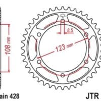 800Wx800H-1075008002-1 JT SPROCKETS Standaard staal achtertandwiel 25 - 428