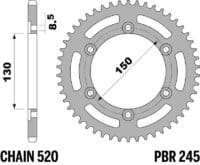 800Wx800H-1075244001-1 PBR Staal C45 standaard achtertandwiel 245 - 520