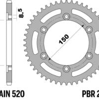 800Wx800H-1075244001-1 PBR Staal C45 standaard achtertandwiel 245 - 520