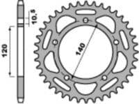 PBR Standaard achtertandwiel staal - 520