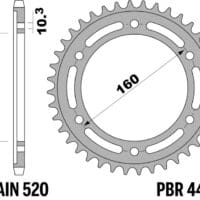 PBR Aluminium ultralicht hard geanodiseerd achtertandwiel 4400 - 520