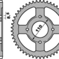 PBR C45 Standaard staal achtertandwiel 4597 - 428
