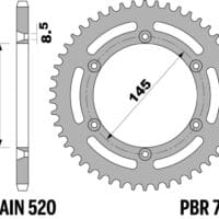 800Wx800H-1075421004-1 PBR Staal C45 standaard achtertandwiel 703 - 520