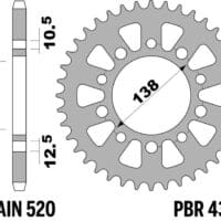 800Wx800H-1075494007-1 PBR Staal C45 standaard achtertandwiel 4384 - 520