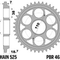 PBR Standaard staal achtertandwiel - 525