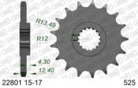 800Wx800H-1076076002-1 AFAM Staal standaard voortandwiel 22801 - 525