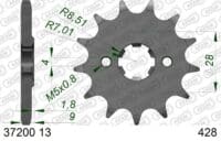 800Wx800H-1076765001-1 AFAM Staal standaard voortandwiel 37200 - 428