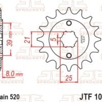 800Wx800H-1077199002-1 JT SPROCKETS Staal standaard voortandwiel 1041 - 520