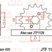 800Wx800H-1077207001-1 JT SPROCKETS Staal standaard voortandwiel 1128 - 420