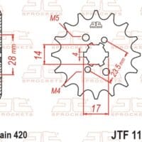 800Wx800H-1077208004-1 JT SPROCKETS Staal standaard voortandwiel 1129 - 420