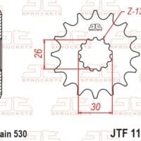 800Wx800H-1077209002-1 JT SPROCKETS Staal standaard voortandwiel 1180 - 530