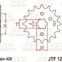 800Wx800H-1077215005-1 JT SPROCKETS Staal standaard voortandwiel 1263 - 428