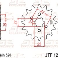 800Wx800H-1077218004-1 JT SPROCKETS Staal standaard voortandwiel 1265 - 520