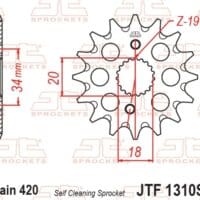 800Wx800H-1077225002-1 JT SPROCKETS Staal zelfreinigend voortandwiel 1310 - 420