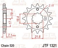 800Wx800H-1077226002-1 JT SPROCKETS Staal standaard voortandwiel 1321 - 520