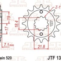 800Wx800H-1077226002-1 JT SPROCKETS Staal standaard voortandwiel 1321 - 520