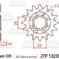 800Wx800H-1077229002-1 JT SPROCKETS Staal zelfreinigend voortandwiel 1323 - 520
