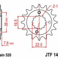 800Wx800H-1077243002-1 JT SPROCKETS Staal standaard voortandwiel 1401 - 520