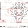 JT SPROCKETS Staal zelfreinigend voortandwiel 1441 - 520