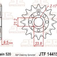 800Wx800H-1077249001-1 JT SPROCKETS Staal zelfreinigend voortandwiel 1441 - 520