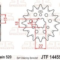 800Wx800H-1077255002-1 JT SPROCKETS Staal zelfreinigend voortandwiel 1445 - 520