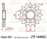 JT SPROCKETS Staal zelfreinigend voortandwiel 1446 - 520