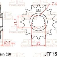 800Wx800H-1077264001-1 JT SPROCKETS Staal standaard voortandwiel 1503 - 525