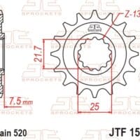 800Wx800H-1077270001-1 JT SPROCKETS Staal standaard voortandwiel 1536 - 520