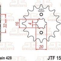 800Wx800H-1077276003-1 JT SPROCKETS Standaard staal voortandwiel 1550 - 428
