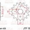 800Wx800H-1077280001-1 JT SPROCKETS Staal standaard voortandwiel 1559 - 428