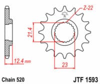 800Wx800H-1077292001-1 JT SPROCKETS Staal standaard voortandwiel 1593 - 520