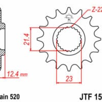 800Wx800H-1077292001-1 JT SPROCKETS Staal standaard voortandwiel 1593 - 520