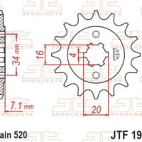 800Wx800H-1077299001-1 JT SPROCKETS Staal standaard voortandwiel 1903 - 520