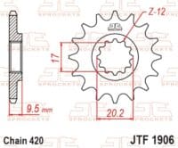 800Wx800H-1077302003-1 JT SPROCKETS Staal standaard voortandwiel 1906 - 420