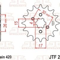 800Wx800H-1077308003-1 JT SPROCKETS Staal standaard voortandwiel 252 - 420