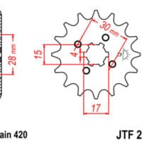 800Wx800H-1077309002-1 JT SPROCKETS Staal standaard voortandwiel 253 - 420