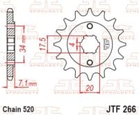 800Wx800H-1077312002-1 JT SPROCKETS Staal standaard voortandwiel 266 - 520
