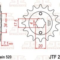 800Wx800H-1077312002-1 JT SPROCKETS Staal standaard voortandwiel 266 - 520
