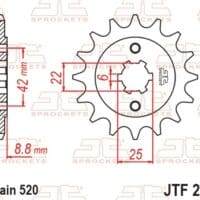 800Wx800H-1077319002-1 JT SPROCKETS Staal standaard voortandwiel 276 - 520