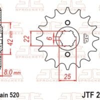 800Wx800H-1077322004-1 JT SPROCKETS Staal standaard voortandwiel 281 - 520