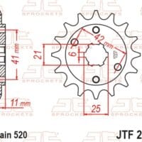800Wx800H-1077323001-1 JT SPROCKETS Staal standaard voortandwiel 283 - 520