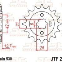 800Wx800H-1077329001-1 JT SPROCKETS Staal standaard voortandwiel 288 - 530