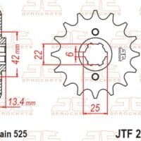 800Wx800H-1077332002-1 JT SPROCKETS Staal standaard voortandwiel 291 - 525