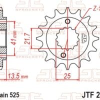 800Wx800H-1077337001-1 JT SPROCKETS Staal standaard voortandwiel 296 - 525